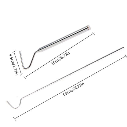 Retractable Snake Hook Professional Snake Catching Tool Reptiles Stainless Steel Hook Accessories Suitable for Small Snakes #W0